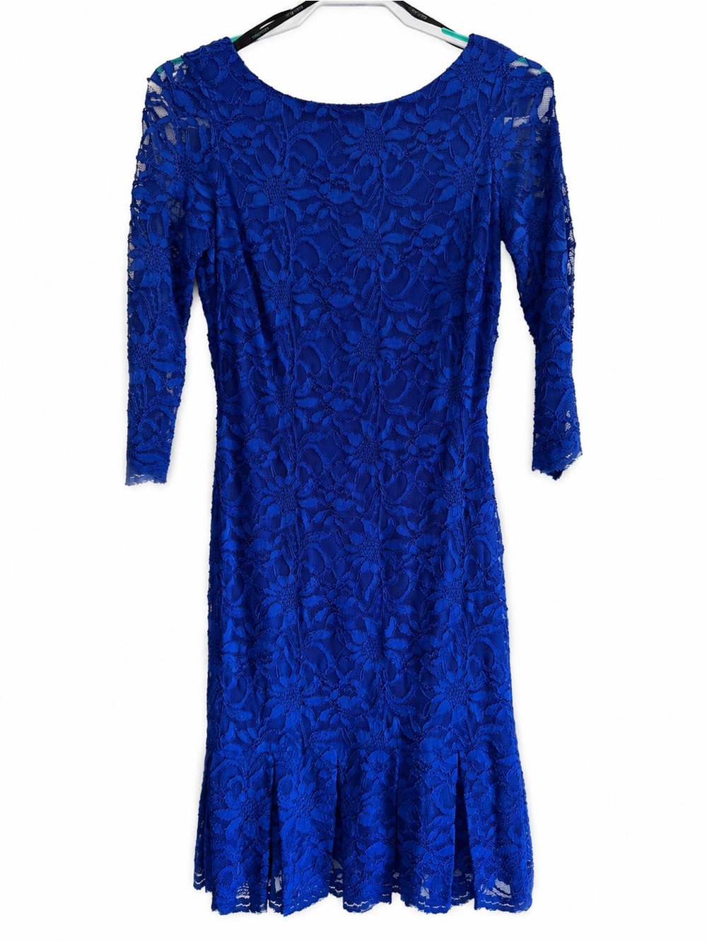 Calvin Klein Cobalt Blue Lace Long-Sleeve Dress